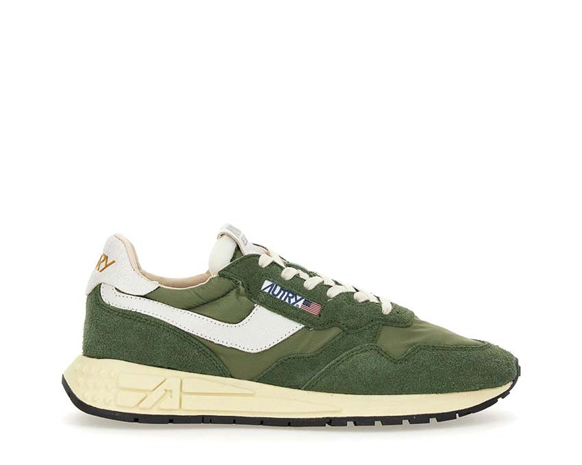 Autry Reelwind Low Nylon/Crack Blanc/Militaire — sneaker homme nylon blanc militaire