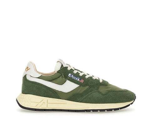 Autry Reelwind Low Nylon/Crack Blanc/Militaire — sneaker homme nylon blanc militaire