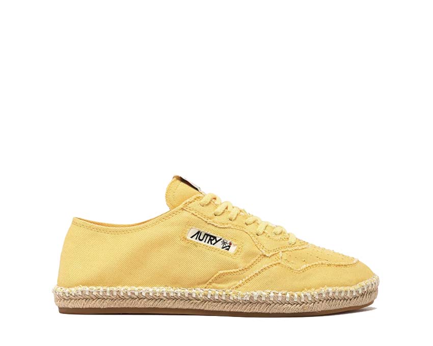 Autry Sandy Espadrilles Pastel Yellow Canvas W — espadrilles femme toile jaune pastel jute