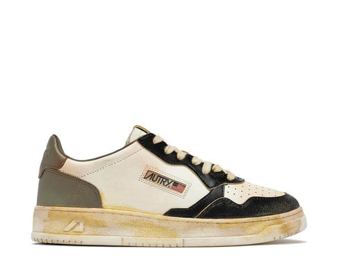 Autry Super Vintage Low Cuir Vintage — sneakers homme cuir vieilli style rétro premium