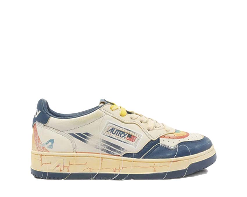 Autry Super Vintage Low — sneaker homme cuir daim tie-dye rétro premium