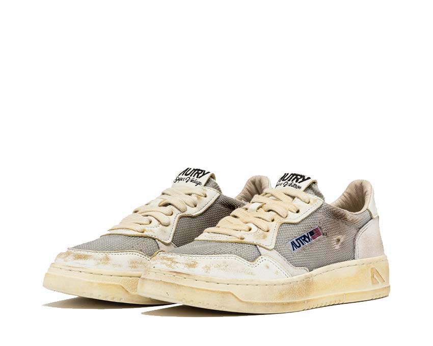 Autry Super Vintage Low Dragon Goat Sepia White suela — suela de goma