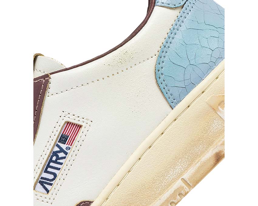 Autry Super Vintage Low Leat White Celestial Seitenansicht — Premium Leder
