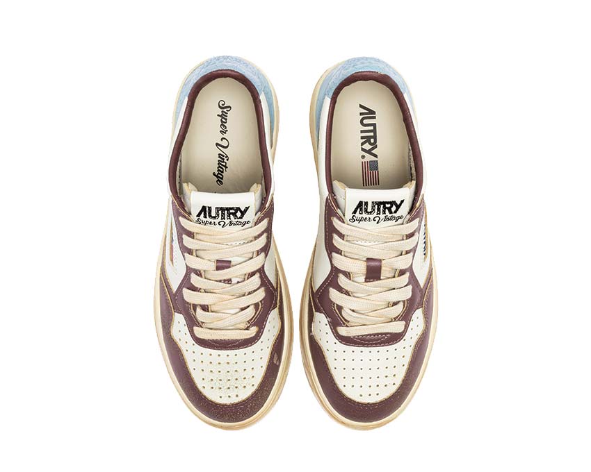 Autry Super Vintage Low Leat White Celestial Detail — Autry Logo gestickt