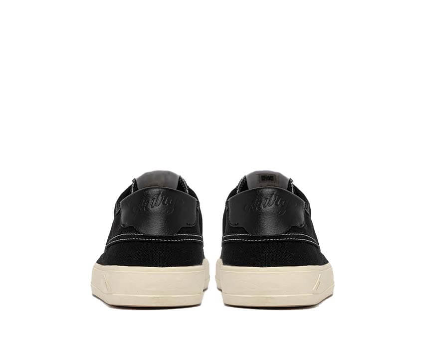 Autry Windscape Low Canvas Noir détail — détail toile logo Autry noir
