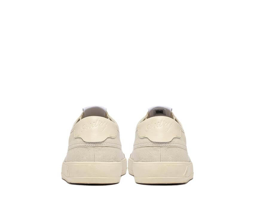 Autry Windscape Low Canvas Cream détail — détail toile logo Autry crème