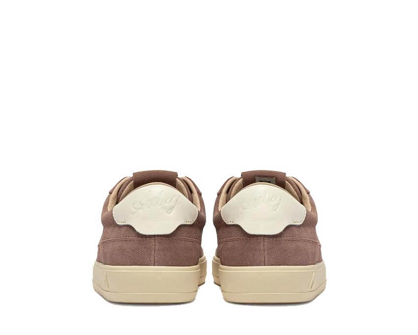 Autry Windscape Low Pigeon détail — logo Autry cuir gris pigeon femme