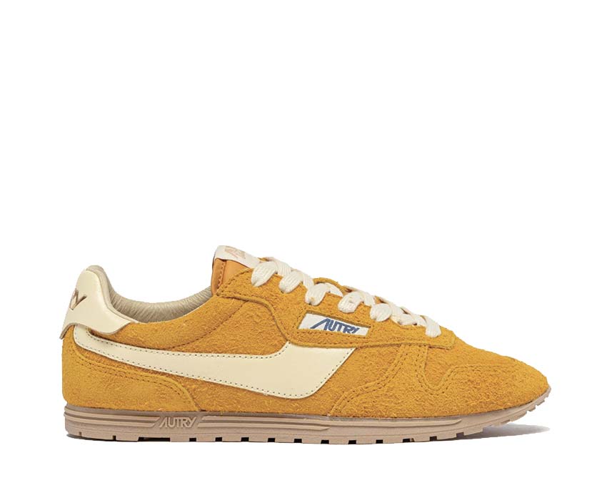 Autry Windspin W Low Suede/Cuir Mineral Yellow — sneaker femme daim jaune minéral sport