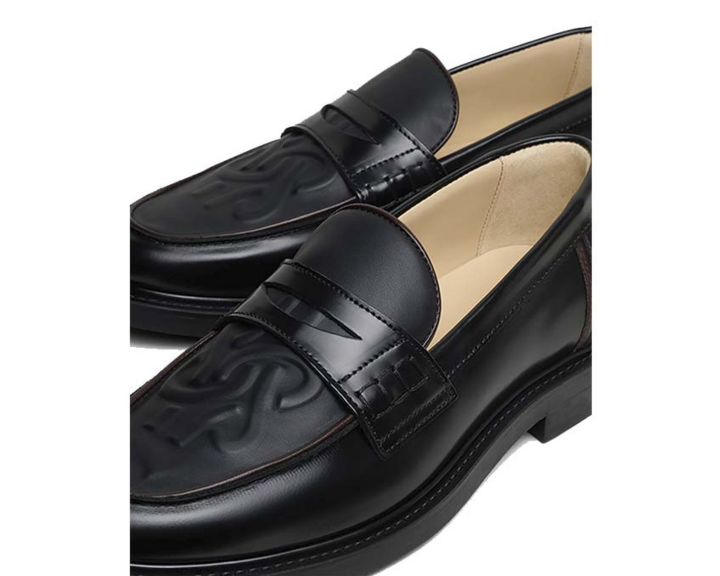 Filling Pieces Loafer Gowtu Black vue latérale — cuir lisse finition mate
