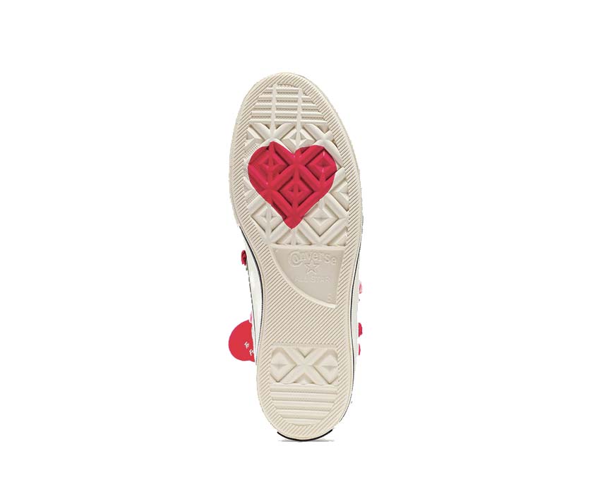 Converse Chuck 70 Classic Hi Valentine's vue latérale — toile crème rouge