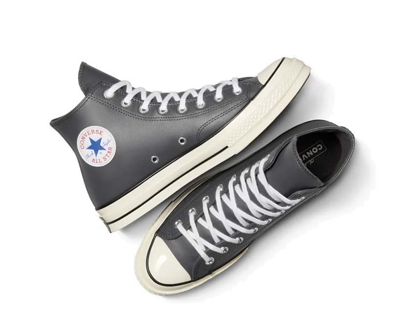 Converse Chuck 70 Hi Dark Matter/Blue/Charcoal vista lateral — caña alta antracita azul
