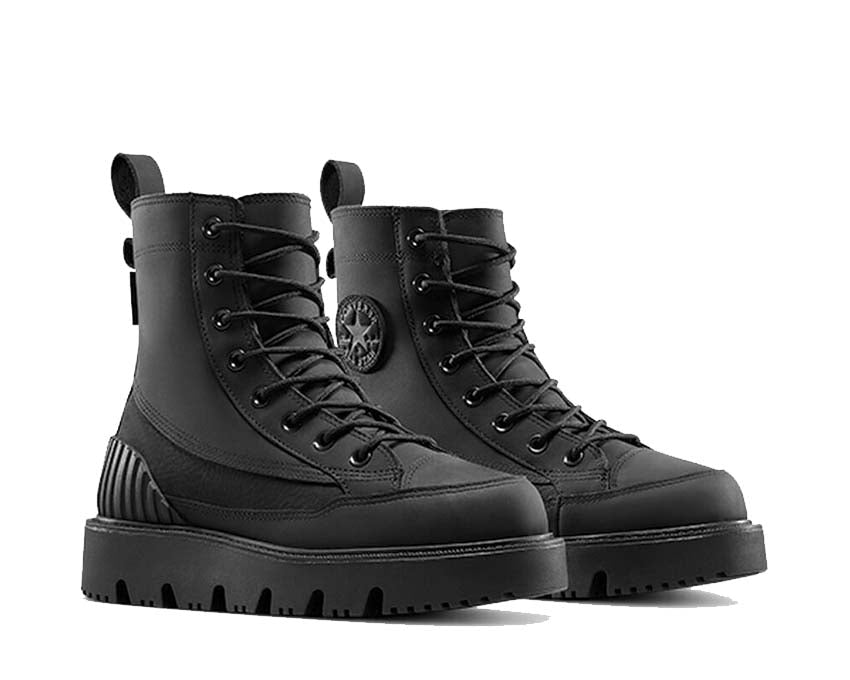 Converse Chuck 70 Rugged Hi Black vue latérale — tige haute renforcée semelle robuste noire