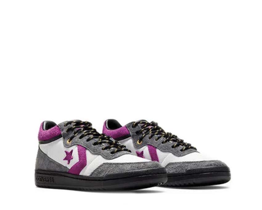 Converse Fastbreak Pro Mid Dark Matter Charcoal side view — mid-cut basketball charcoal