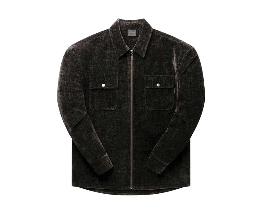 Daily Paper Hakim Velvet Shirt Black — Unisex-Samthemd langärmelig