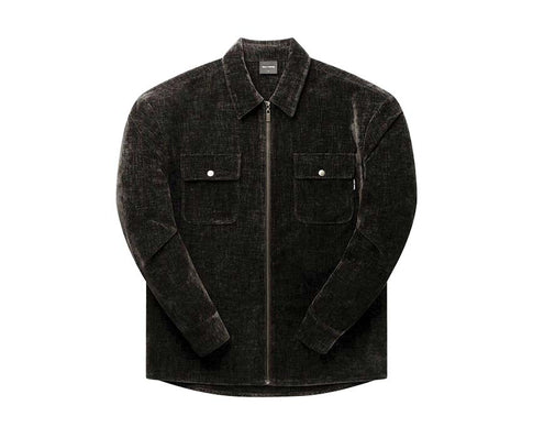 Daily Paper Hakim Velvet Shirt Black — Unisex-Samthemd langärmelig