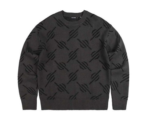 Daily Paper Tevin Monogram Knit Sweater Grey — pull unisexe tricot monogramme