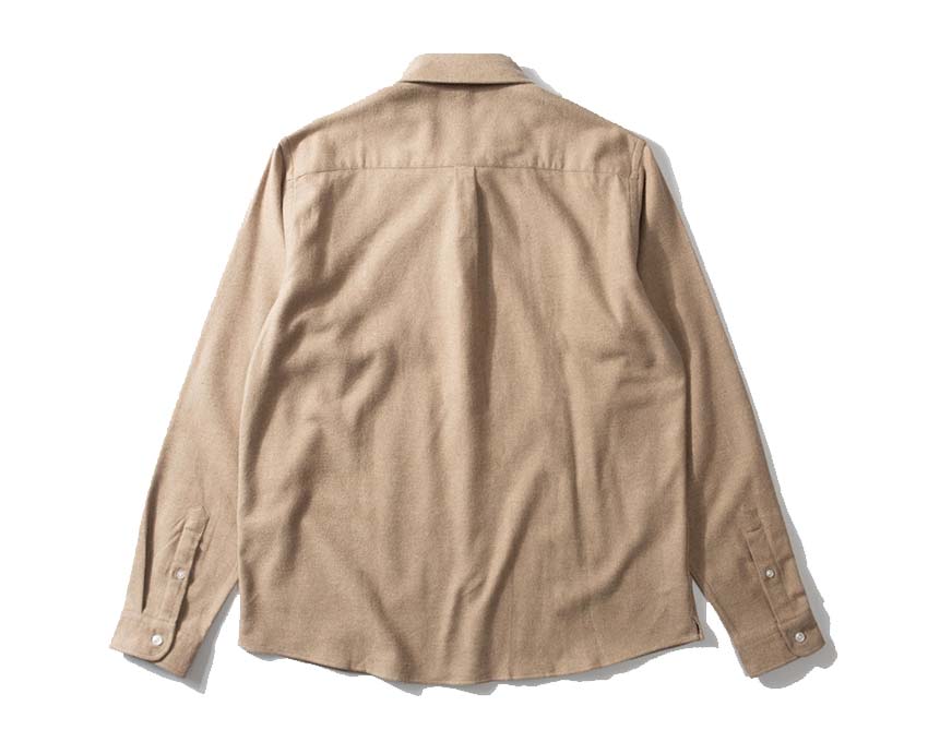 Edmmond Studios 10 Years Shirt Plain Brown Seitenansicht — gerade Schnitt geknöpft