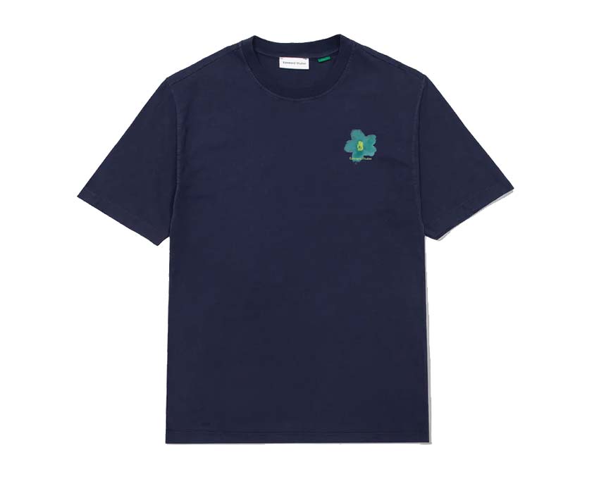 Edmmond Studios Garden Tee Plain Navy — camiseta unisex algodón motivo jardín