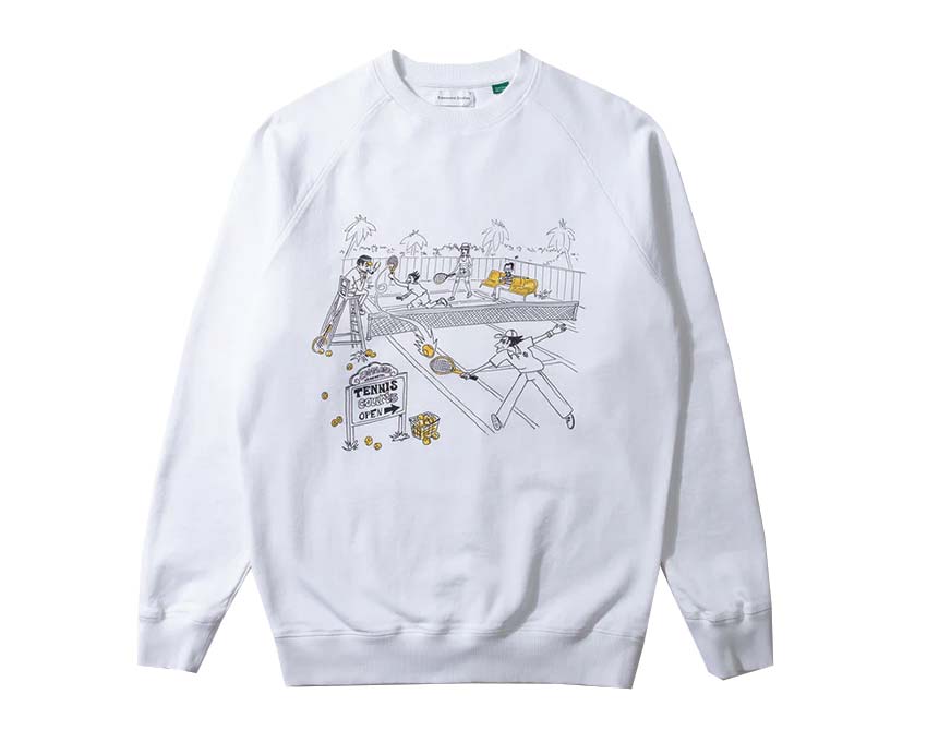 Edmmond Studios Tennis Courts White — felpa uomo campo da tennis