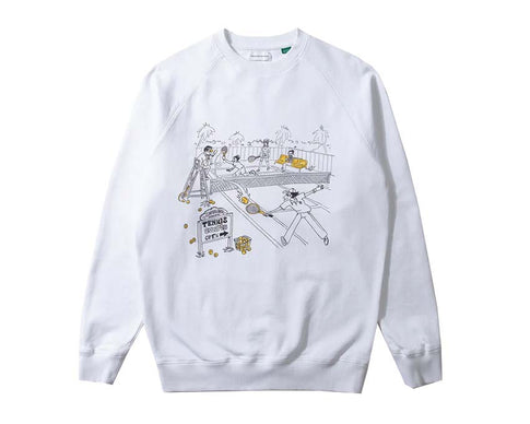 Edmmond Studios Tennis Courts White — felpa uomo campo da tennis