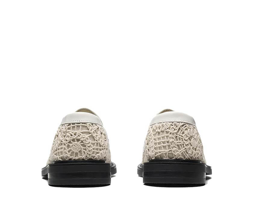 Filling Pieces Loafer Crochet White semelle — semelle cuir