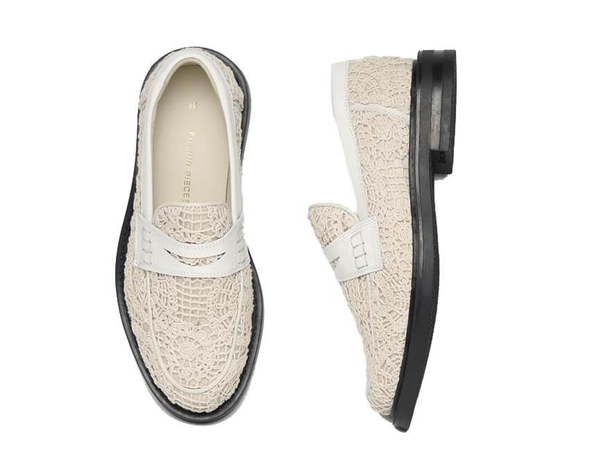 Filling Pieces Loafer Crochet White détail — finitions crochet