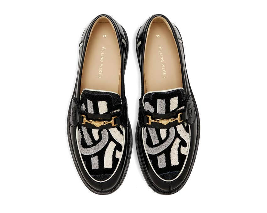 Filling Pieces Loafer Gowtu Black Grey detalle — acabados Gowtu