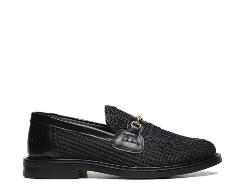 Filling Pieces Loafer Panier Black — loafer unisexe tressé noir artisanal