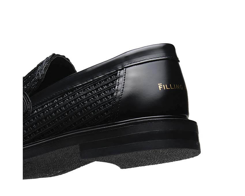 Filling Pieces Loafer Panier Black détail — motif panier tressé