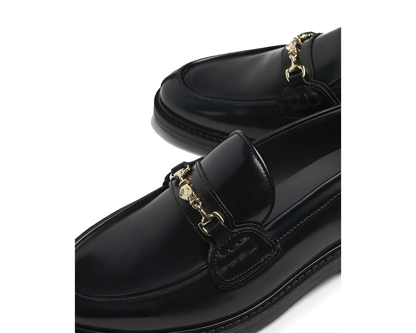 Filling Pieces Loafer Polido All Black vista laterale — pelle lucida lucidata