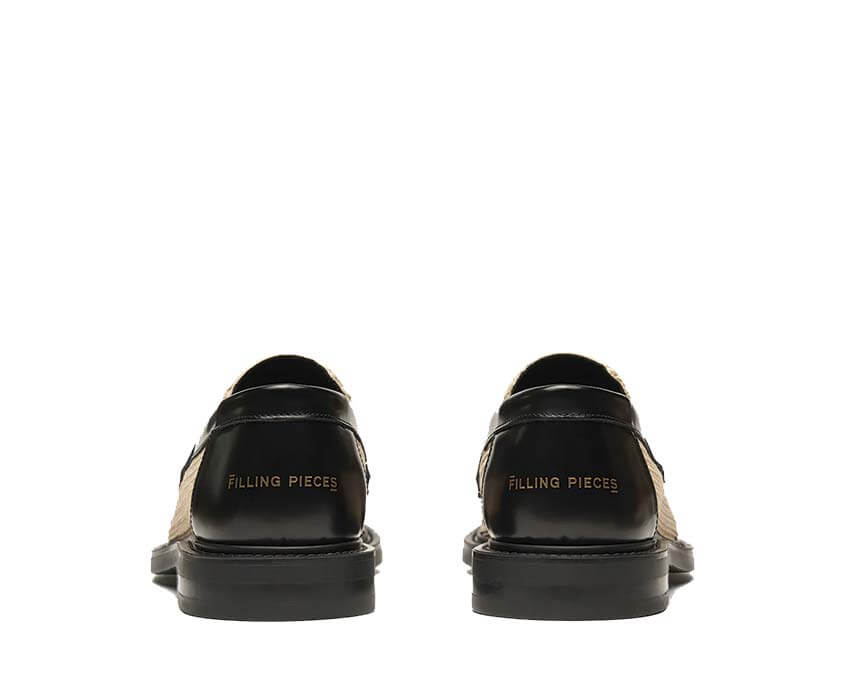 Filling Pieces Loafer Solid Raffia Natural détail — texture raffia naturel