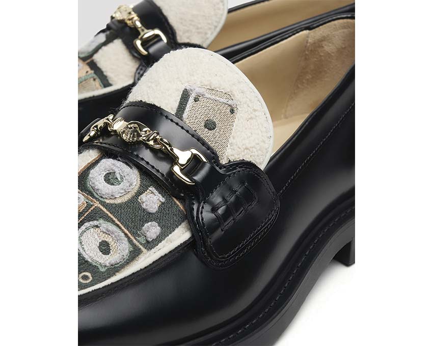 Filling Pieces Loafer Speaker Wall Black vue latérale — construction Goodyear