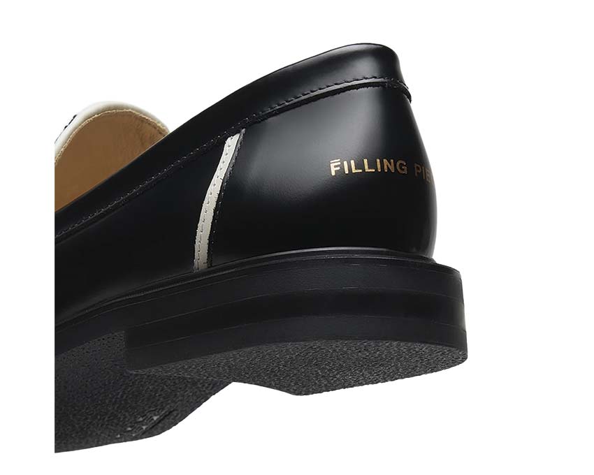 Filling Pieces Loafer Vinyl Black suela — suela cuero cosida a mano