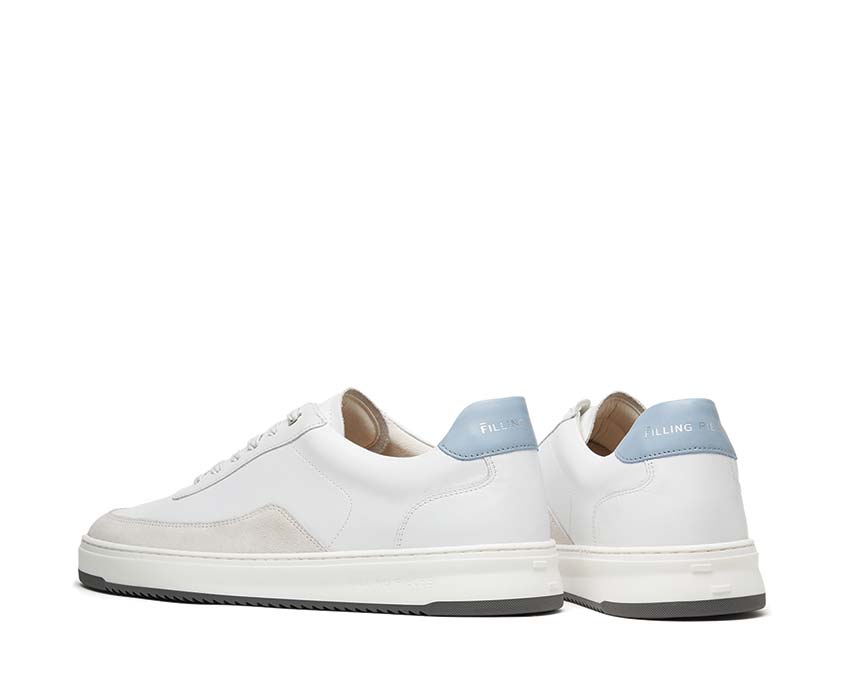 Filling Pieces Mondo Squash White Light Blue Detail — Premium-Leder-Verarbeitung