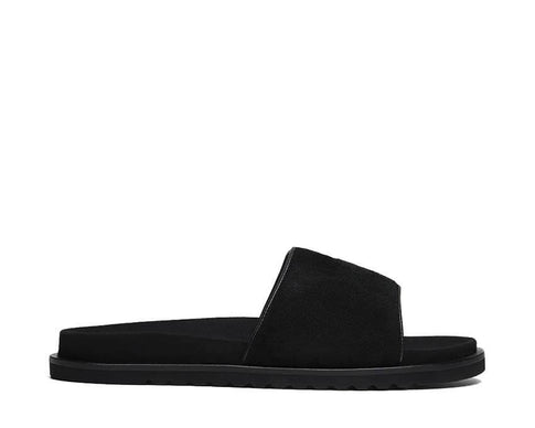 Filling Pieces Pool Slide Knot Black — slide homme cuir nœud luxe