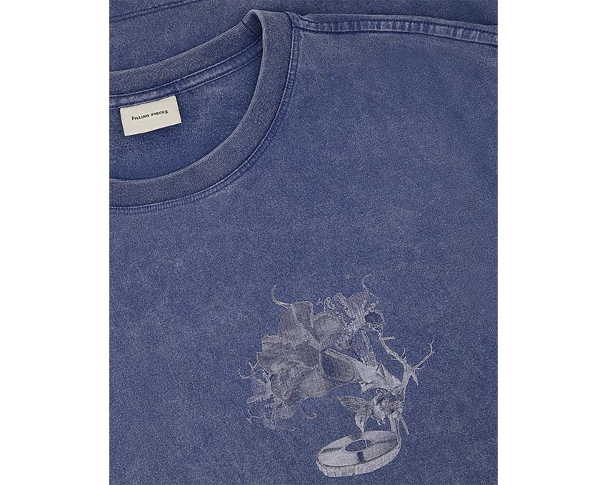 Filling Pieces T-shirt Grammophone Bleu dos — dos t-shirt bleu gramophone Amsterdam