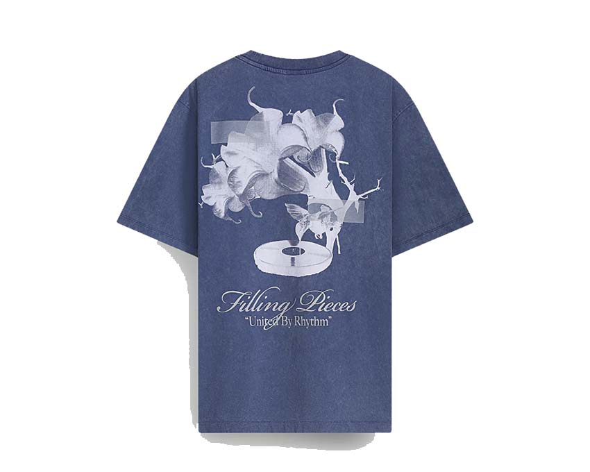 Filling Pieces T-shirt Grammophone Bleu détail — détail graphique gramophone bleu vintage