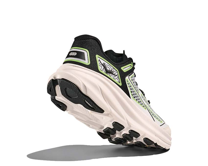 HOKA Clifton One9 Black White vue latérale — technologie Meta-Rocker