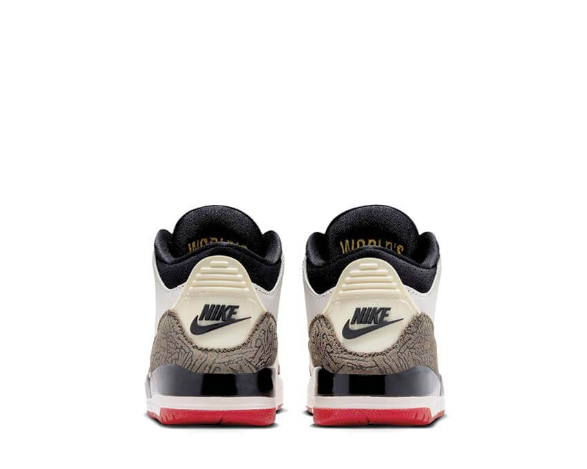 Jordan 3 Retro PS World's Best détail — tige cuir Sail University Red preschool