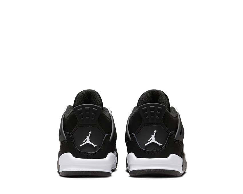 Jordan 4 Retro TD Black détail — tige cuir noir Jordan 4 enfant