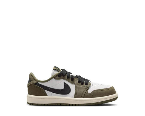 Jordan 1 Retro Low OG PS Medium Olive — sneakers enfant preschool cuir Jordan
