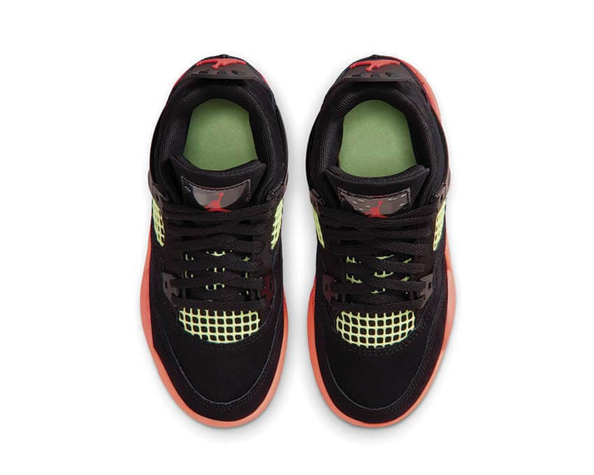 Jordan 4 Retro PS Infrared 23 Bright Mango — Preschool Jordan 4 Schwarz Orange