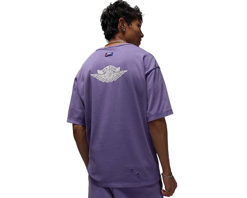 Jordan Rare Air T-Shirt Purple Earth Sail vue de dos — t-shirt coton homme