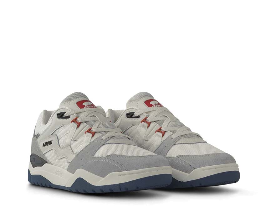 Karhu Fusion XT Dawn Blue Blanc de Blanc vista lateral — parte superior mesh premium
