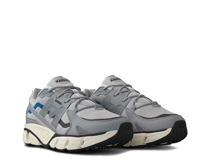 Karhu Super Fulcrum White Quarry side view — white and grey quarry leather upper