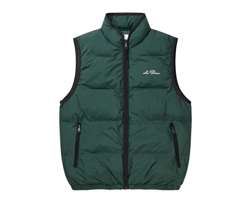 Les Deux Newport Padded Vest Pine Green — Unisex-Weste gesteppt warm