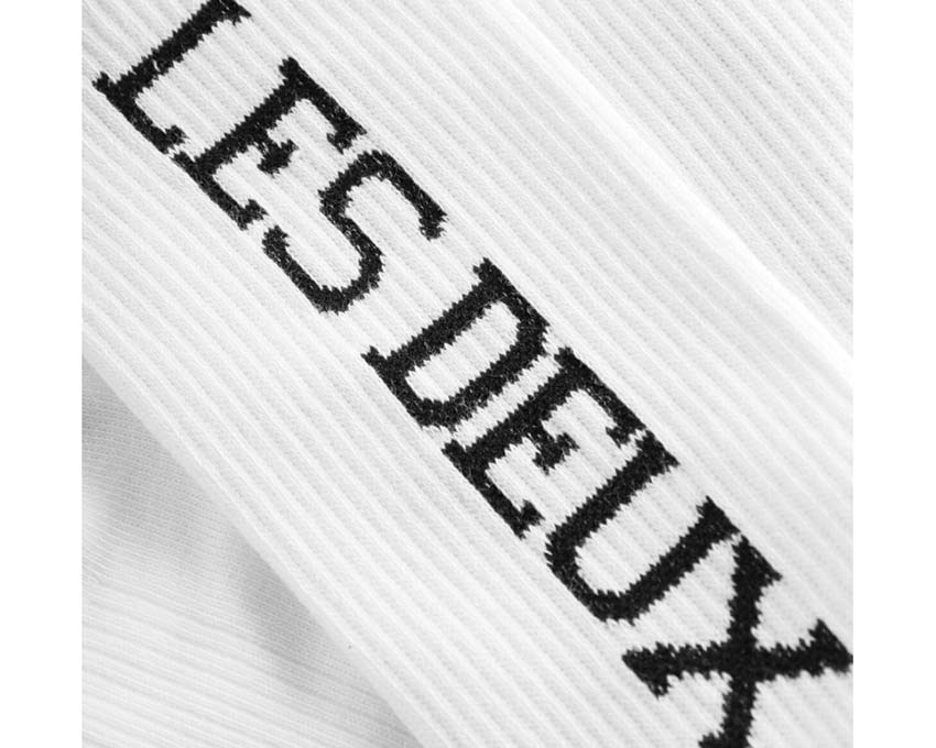Les Deux Vertigo Socks White vue — motif géométrique blanc