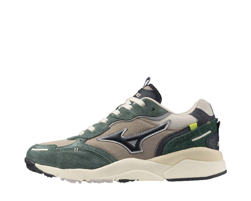 Mizuno Sky Medal Beta White Grey Seitenansicht — rétro Premium Silhouette