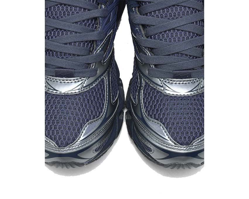 Mizuno Wave Prophecy LS Sport Odyssey Gray vista laterale — tomaia LS allacciata