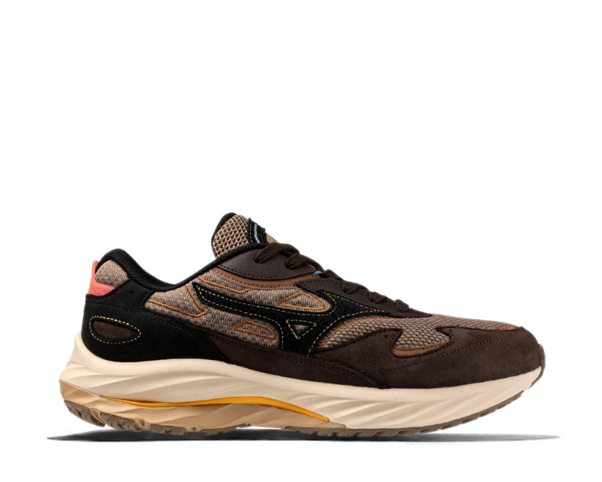 Mizuno Wave Rider β Premium Fossil — sneaker homme cuir premium beige naturel